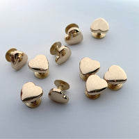 Heart-shaped rivets set of 5
