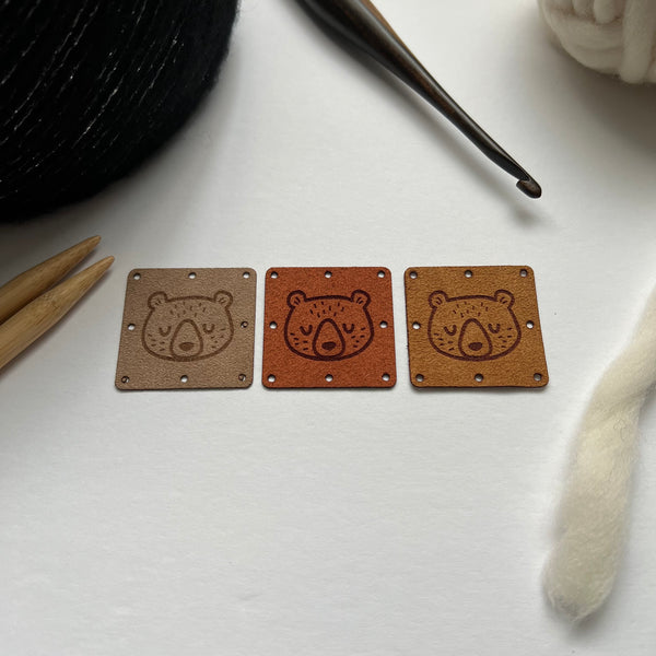 1.5” square ultrasuede tag, sleeping bear