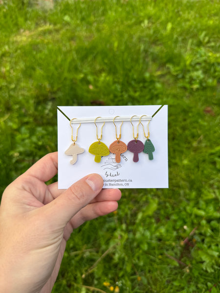 Summer mushroom stitch markers