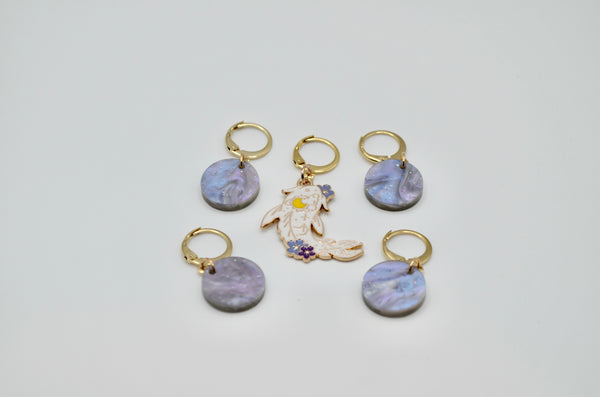 Celestial Koi progress keeper and stitch marker set