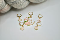 Spring Rabbit progress keeper and stitch marker set