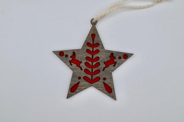 Star folk-style layered ornament