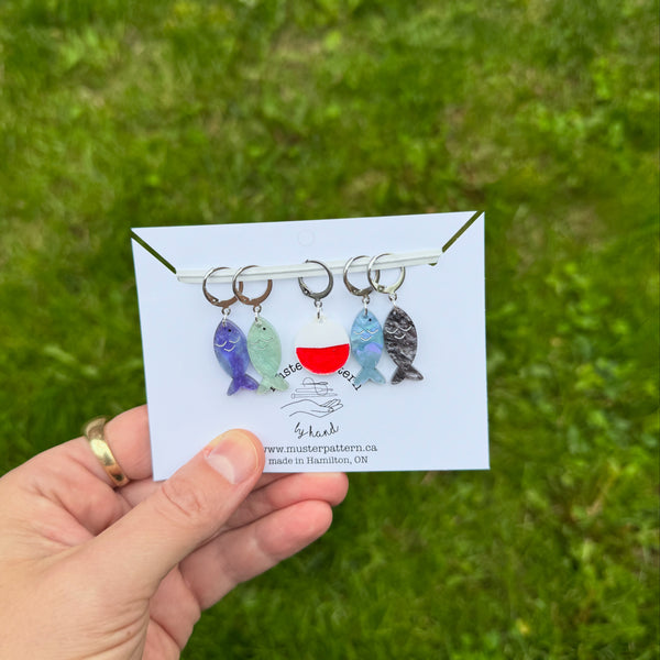 Gone fishing stitch markers