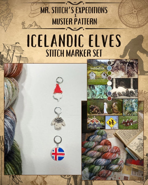 Icelandic Elves— stitch marker set collab with The Frosted Stitch