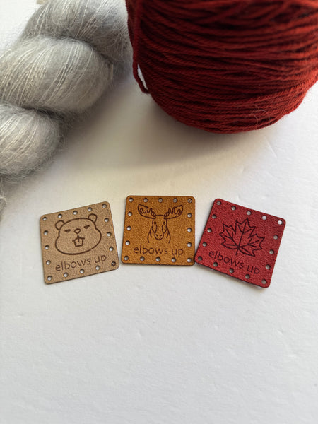 ultrasuede sew-on elbows up tags