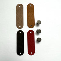 silver rivet 0.75 x 2.25"  1.9 x 6 cm custom ultrasuede label for knitting crochet sewing quilting