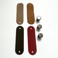 silver rivet 0.75 x 2.25"  1.9 x 6 cm custom ultrasuede label for knitting crochet sewing quilting