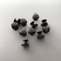 Heart-shaped rivets set of 5