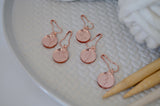 rose gold knitting crochet stitch markers set of 5 floral