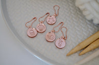 rose gold knitting crochet stitch markers set of 5 beach theme