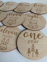 baby milestone markers woodland critters