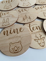 baby milestone markers woodland critters