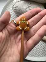 Gingerbread man knitting needle point protectors