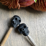 Skull knitting needle point protectors