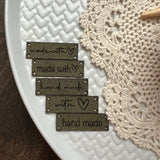 Handmade flat sew on tags