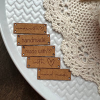 Handmade flat sew on tags