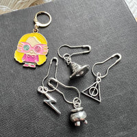 Witch and wizard stitch marker and PK set